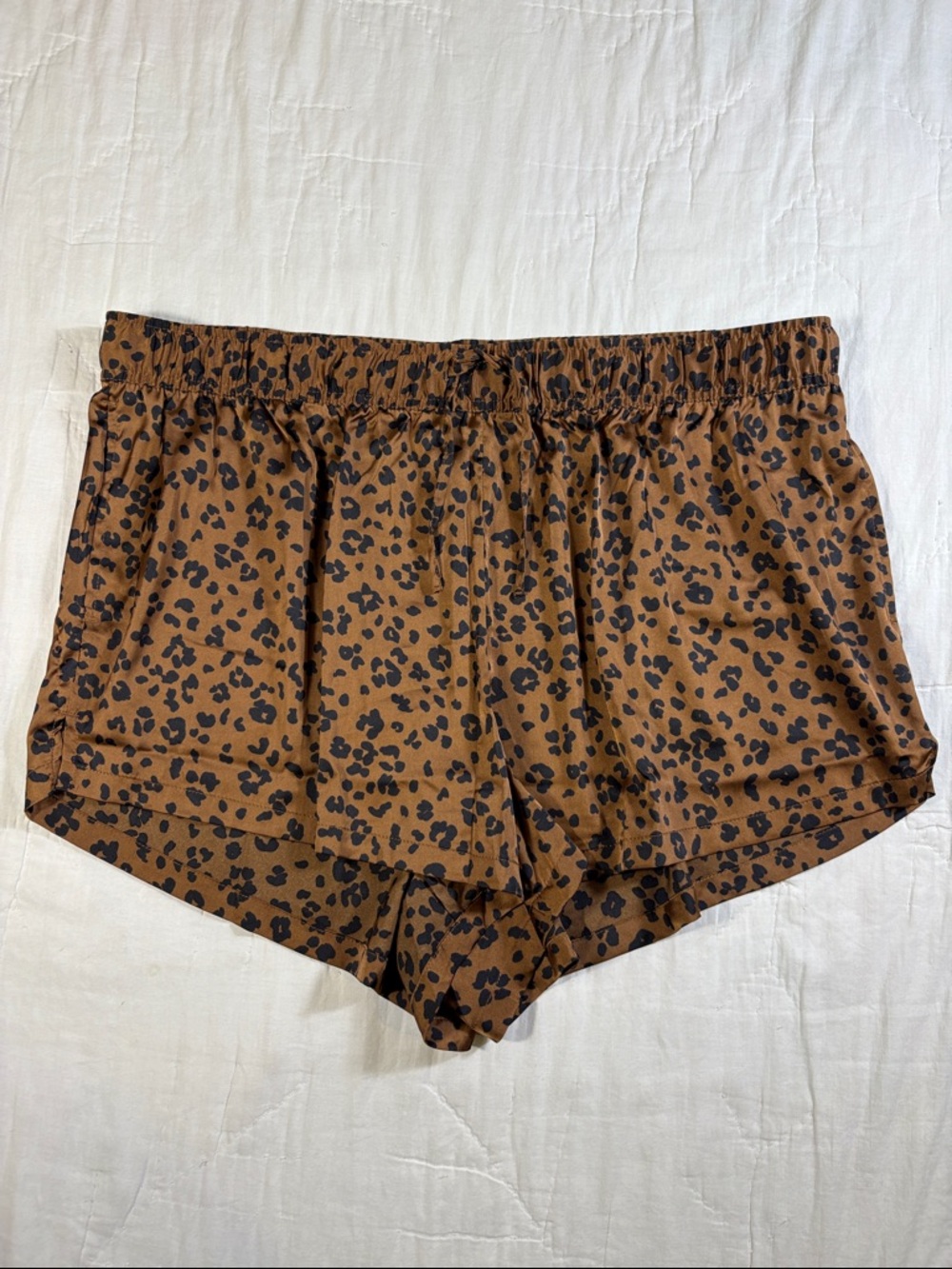 NWT‎ Auden Brown Leopard Cheetah Print Pajama Lounge Shorts Elastic Waist XXL